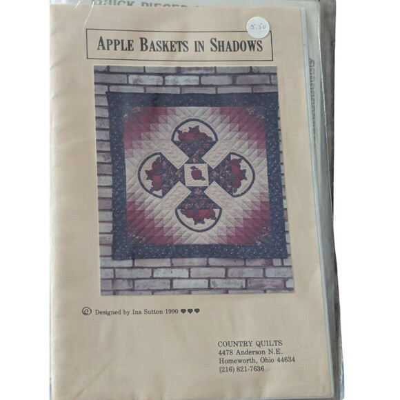 Quilt Patterns Lot of 7 Prairie Pieces Apple Baskets Schoolhouse Double Pinwheel - Picture 6 of 8